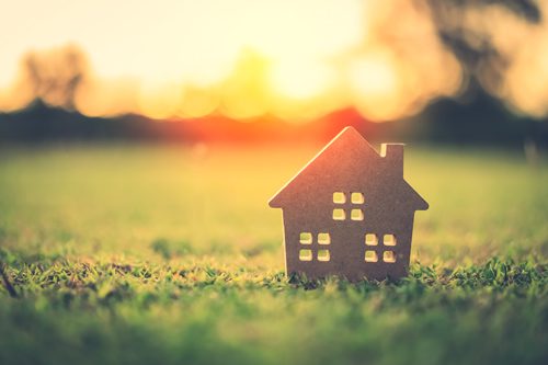 picture of house and sunset